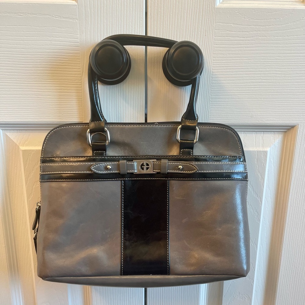 Gianni Bernini Bag, Two-Toned (grey and black) Leather Bag